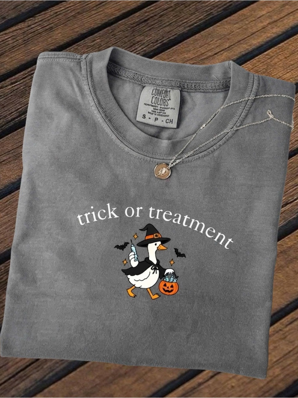 Comfort Colors Pepper "Trick or Treatment" Halloween Duck Tee
